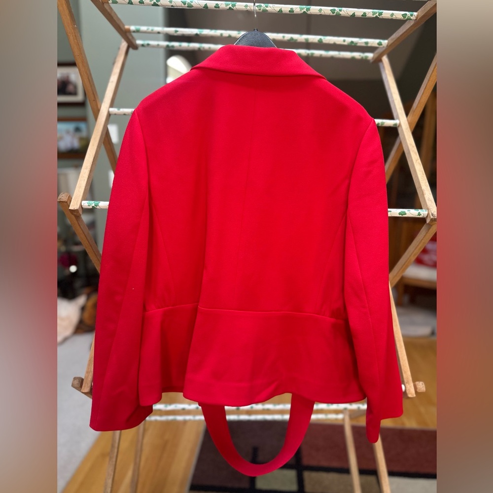St. John Collection Red Knit Blazer Jacket - Picture 3 of 3